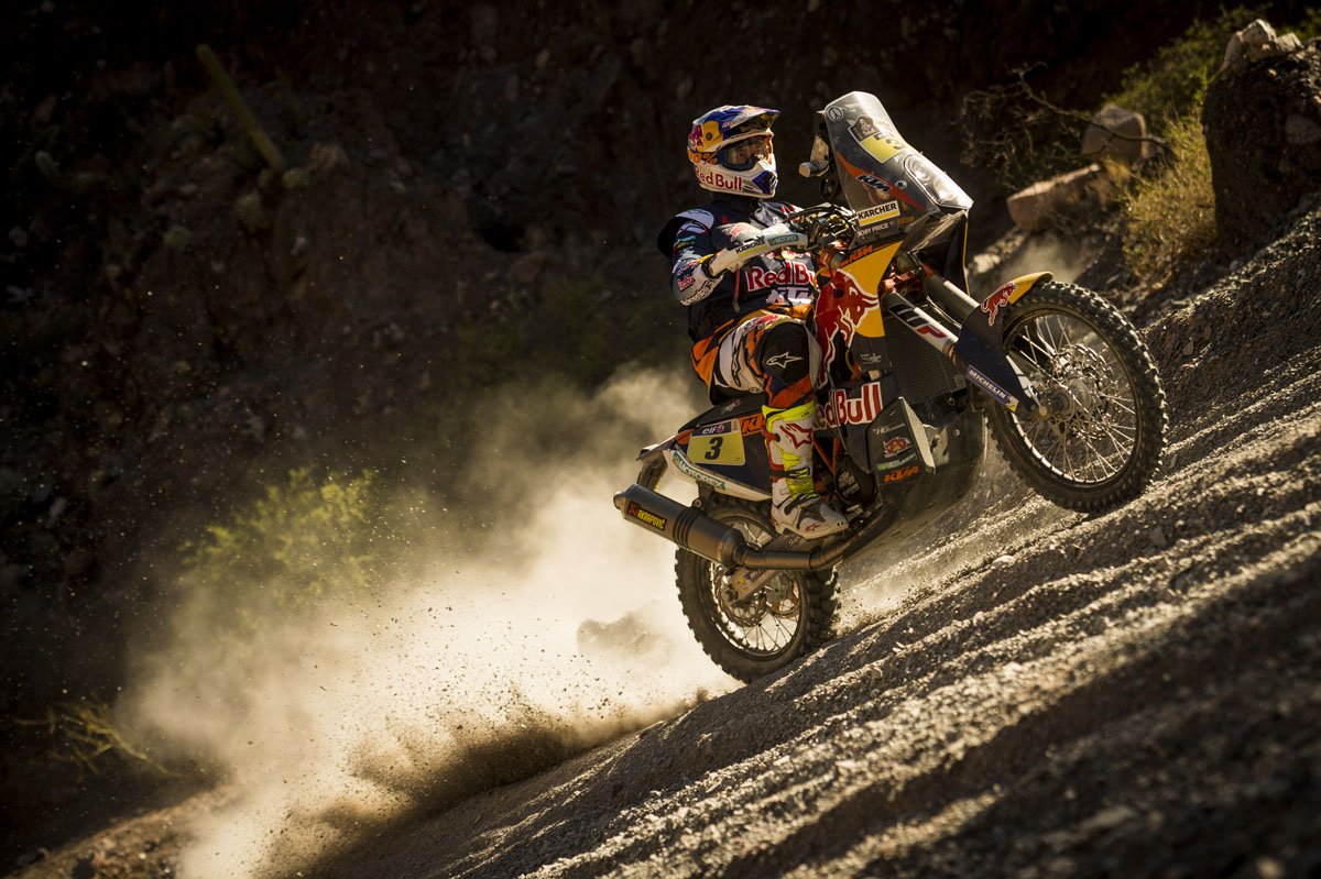 Toby Price (AUS) of Red Bull KTM Factory Team races during stage 08 of Rally Dakar 2016 from Salta to Belen, Argentina on January 11, 2016 // Marcelo Maragni/Red Bull Content Pool // P-20160111-00269 // Usage for editorial use only // Please go to www.redbullcontentpool.com for further information. //